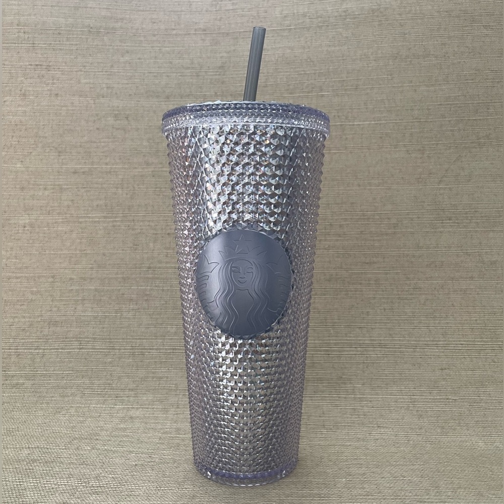NEW STARBUCKS 2019 Venti Bling Platinum  Studded Cold Cup Tumbler WINTER HOLIDAY